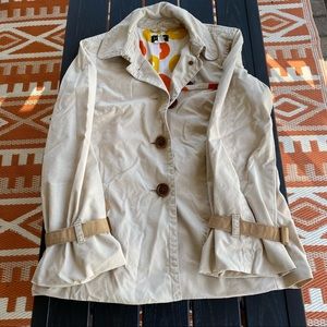 J.Crew Khaki Short Trench Coat size 6